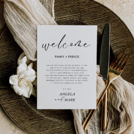 Minimalistische Hochzeit Willkommenskarte Einladung