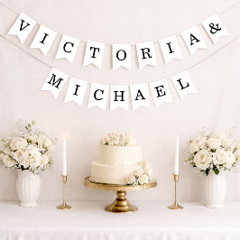 Minimalistische Hochzeiten mit einfachen Schwarz-W Wimpelkette
