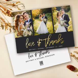 Minimalistische Hochzeitfotografie Collage Black D Folieneinladung