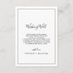 Minimalistische Hochzeitkarte Begleitkarte<br><div class="desc">Diese minimalistische Hochzeitskarte ist perfekt für eine einfache Hochzeit. Das moderne romantische Design besticht durch klassische schwarz-weiße Typografie gepaart mit einer rustikalen und eleganten Kalligraphie mit Vintagem handgeschriebenem Stil. Anpassbar in jeder Farbe. Behalt das Design einfach und elegant, wie es ist, oder personalisiere es durch Hinzufügen von eigenen Grafiken und...</div>