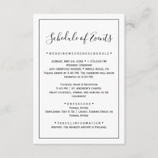 Minimalistische Hochzeitkarte Begleitkarte