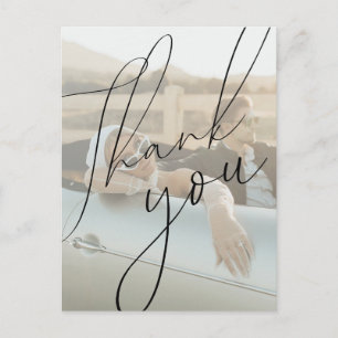 Minimalistische Hochzeits-Dankeskarten mit Skript- Postkarte