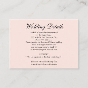 Minimalistische Hochzeits-Details mit Foto erröten Begleitkarte