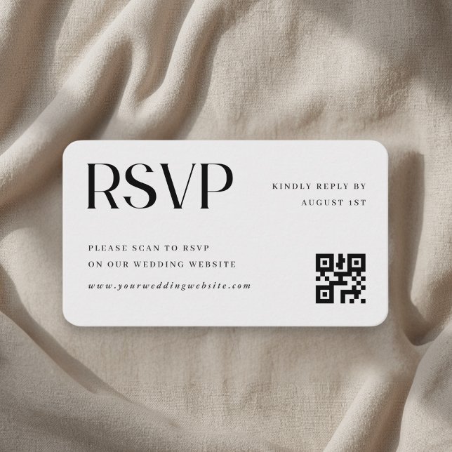Minimalistische Hochzeits-QR-Code-RSVP Begleitkarte (Von Creator hochgeladen)