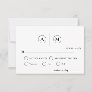 Minimalistische Hochzeits-RSVP-Karte   Einfach Sch Einladung
