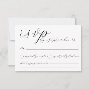 Minimalistische Hochzeits-RSVP-Karte Einfach Sch Einladung
