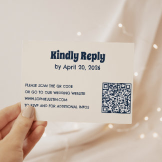 Minimalistische Hochzeits-RSVP-Karte mit QR-Code RSVP Karte