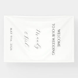 Minimalistische Hochzeits-Willkommensschild | Maßg Banner