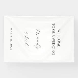 Minimalistische Hochzeits-Willkommensschild Maßg Banner