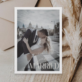 Minimalistische Hochzeitsankündigung mit QR-Code f Ankündigung