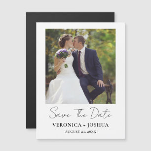 Minimalistische Hochzeitsankündigung zum Speichern Magnetkarte