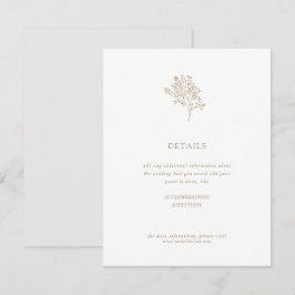 Minimalistische Hochzeitsdetails für Olivenbaum | Begleitkarte