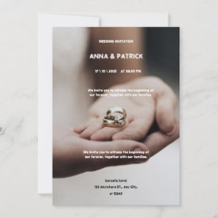 Minimalistische Hochzeitseinladung braun und weiß Einladung
