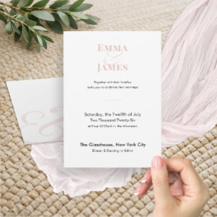Minimalistische Hochzeitseinladung im Rosé-Ton Q Einladung
