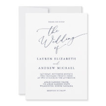 Minimalistische Hochzeitseinladung in Navy