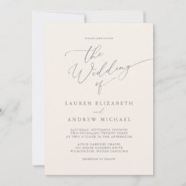 Minimalistische Hochzeitseinladung in Silver Gray Einladung