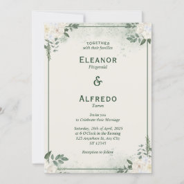 Minimalistische Hochzeitseinladung von Clean Green Einladung