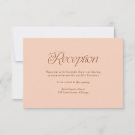 Minimalistische Hochzeitsempfangs-Einlegekarte aus RSVP Karte
