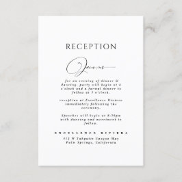 Minimalistische Hochzeitsempfehlung in Schwarz/Wei Begleitkarte