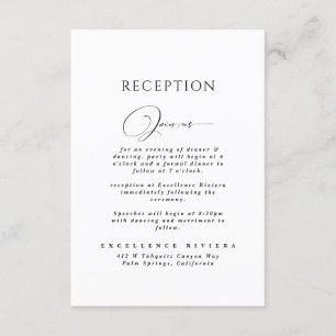 Minimalistische Hochzeitsempfehlung in Schwarz/Wei Begleitkarte
