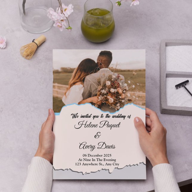 Minimalistische Hochzeitsempfehlung in Soft Brown Einladung (Von Creator hochgeladen)