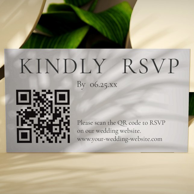 Minimalistische Hochzeitserie RSVP online mit QR-C Begleitkarte (Von Creator hochgeladen)