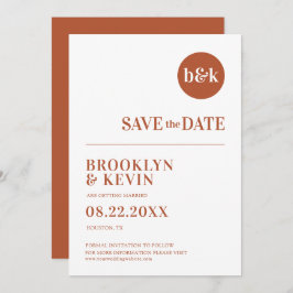 Minimalistische Hochzeitserie Terracotta Save The Date