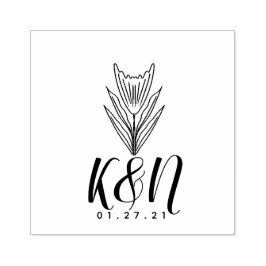 Minimalistische Hochzeitsfeier mit den ersten Logo Gummistempel