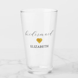 Minimalistische Hochzeitsfeier mit Gold Heart Glas