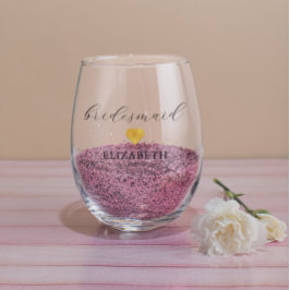 Minimalistische Hochzeitsfeier mit Gold Heart Weinglas Ohne Stiel