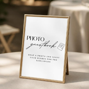 Minimalistische Hochzeitsfoto-Gästebuch-Schilder P Poster
