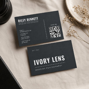 Minimalistische Hochzeitsfotografie   Forge Gray Visitenkarte