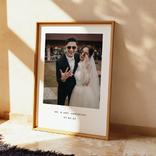 Minimalistische Hochzeitsfotografie Herr & Frau Cu Poster