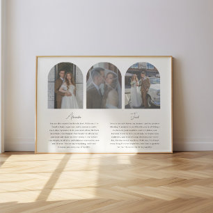Minimalistische Hochzeitsgelübde Vorlage 3-Foto-To Poster