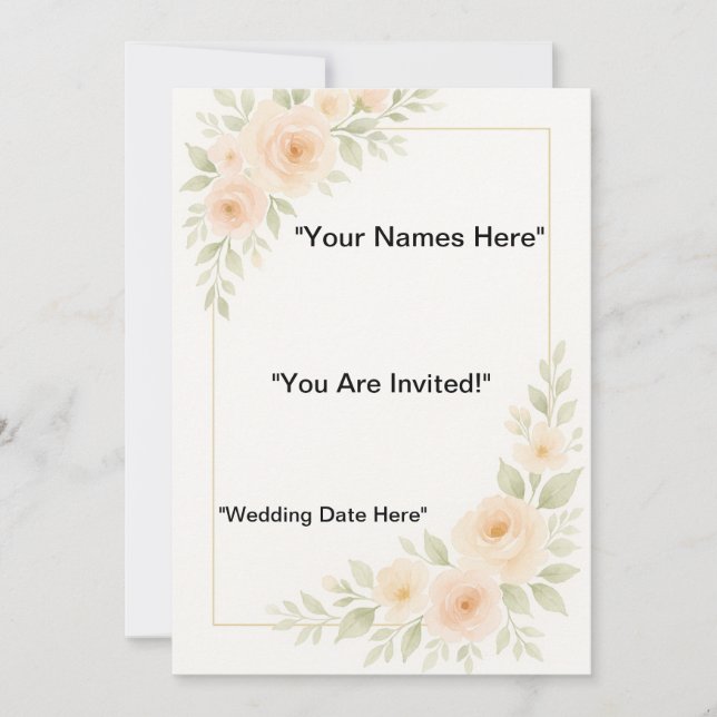 Minimalistische Hochzeitsgeschichten Einladung (Vorderseite)