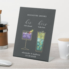 Minimalistische Hochzeitsignatur Drinks Pedestal-Z Sockelschild