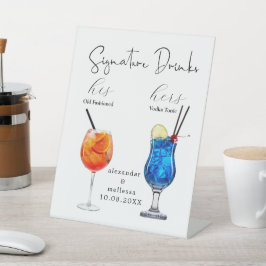 Minimalistische Hochzeitsignatur Drinks Pedestal-Z Sockelschild