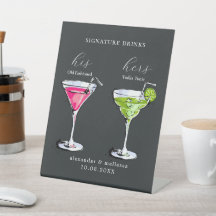 Minimalistische Hochzeitsignatur Drinks Pedestal-Z