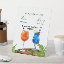 Minimalistische Hochzeitsignatur Drinks Pedestal-Z Sockelschild