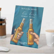 Minimalistische Hochzeitsignatur Drinks Pedestal-Z