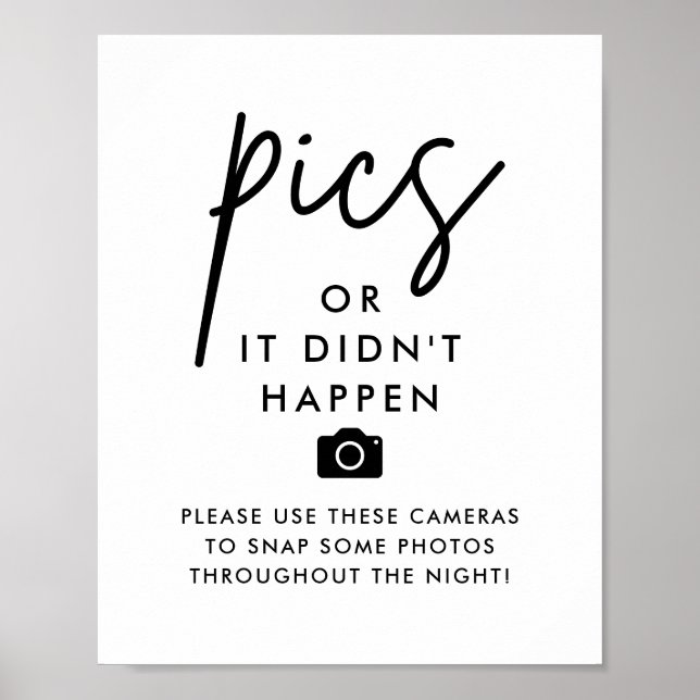 Minimalistische Hochzeitskameras Foto Gästebuchunt Poster (Vorne)