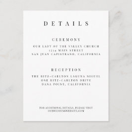 Minimalistische Hochzeitskarte - Benutzerdefiniert Begleitkarte