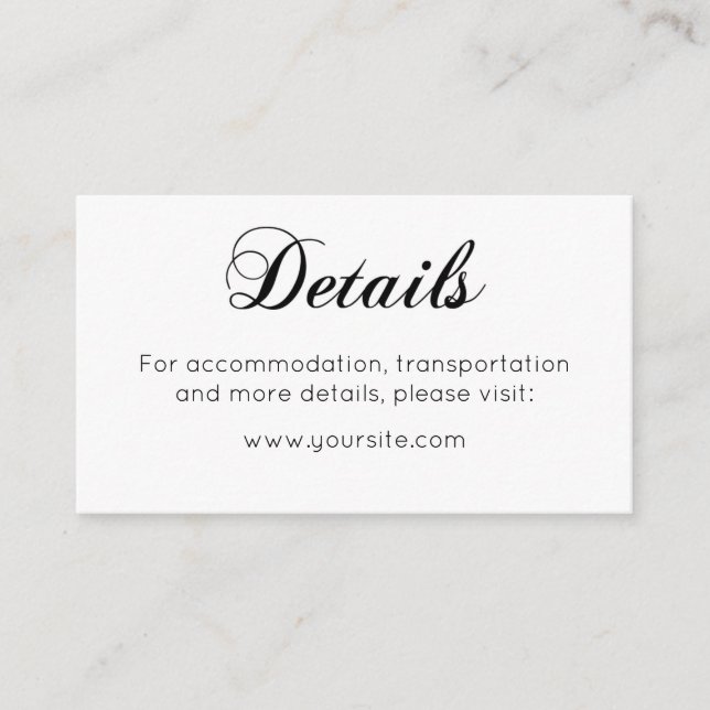 Minimalistische Hochzeitskarte Einfache Beipackkar Begleitkarte (Vorderseite)