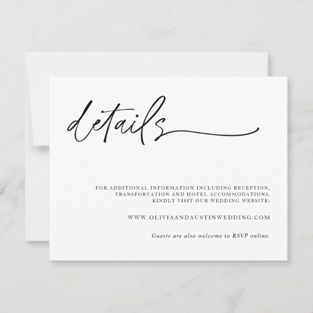 Minimalistische Hochzeitskarte | Hochzeitswebsite Dankeskarte (Vorderseite)