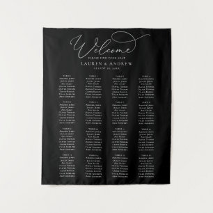 Minimalistische Hochzeitskarte in Schwarz/Weiß Wandteppich