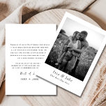 Minimalistische Hochzeitskarte mit Foto Einladung<br><div class="desc">Minimalistische Hochzeitsdankkarte mit Foto Dieses DIY-bedruckbare danke-Dir-card-Template verfügt über einen handgeschriebenen Schriftart und ein modernes,  minimalistisches Design. Editieren Sie dieses Dankeschön einfach im zazzle-Browser ohne zusätzliche Software oder Schriftart herunterladen zu müssen. Ändern Sie den Schriftart,  die Schriftart-Farben und den Hintergrund,  um Ihren Stil vollständig zu erfüllen.</div>