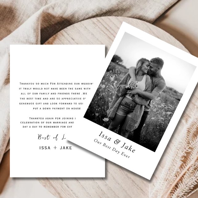 Minimalistische Hochzeitskarte mit Foto Einladung (Von Creator hochgeladen)