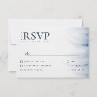Minimalistische Hochzeitskarte mit Tintenakzent RSVP Karte