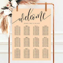 Minimalistische Hochzeitskarte mit weichem Pfirsic Poster