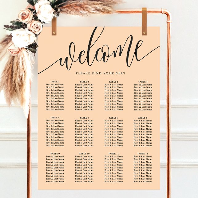 Minimalistische Hochzeitskarte mit weichem Pfirsic Poster (Von Creator hochgeladen)